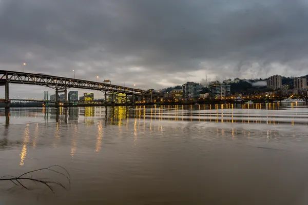 Portland Morning: Waterfront Tensions and the Midwinter Glow